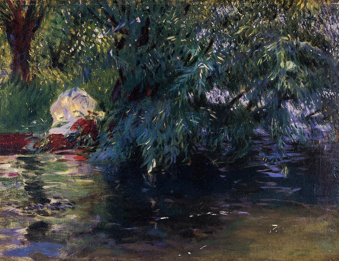 A Backwater at Henley, vintage artwork by John Singer Sargent, 12x8" (A4) Poster