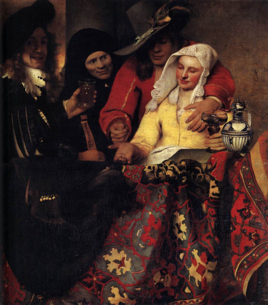 The Procuress, vintage artwork by Johannes Vermeer, 12x8" (A4) Poster