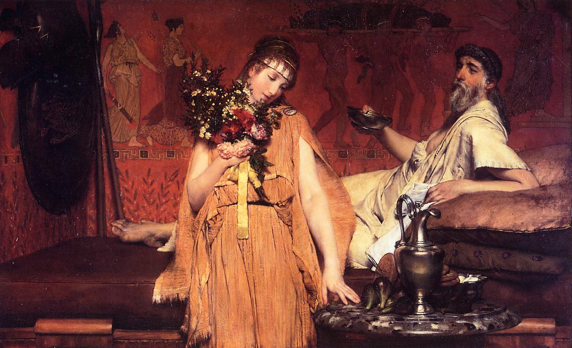 Between Hope and Fear, vintage artwork by Sir Lawrence Alma-Tadema, 12x8" (A4) Poster