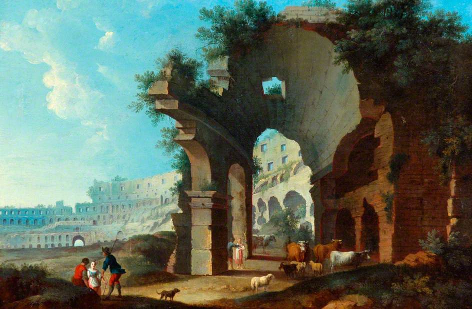 The Colosseum, Rome, vintage artwork by Hendrik Frans van Lint, 12x8" (A4) Poster