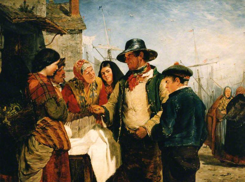 Driving a Hard Bargain, vintage artwork by Erskine Nicol, 12x8" (A4) Poster