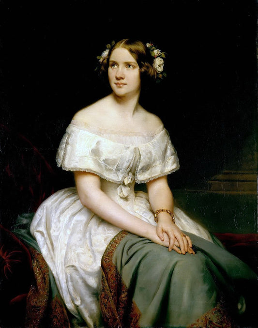 Portrait of Singer Jenny Lind, vintage artwork by Eduard Magnus, A3 (16x12") Poster Print