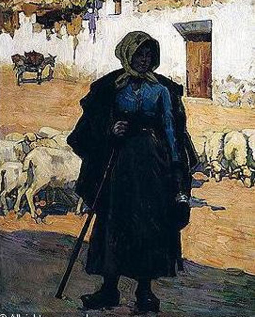 Mujer Anciana by Alberto Pla y Rubio,A3(16x12")Poster