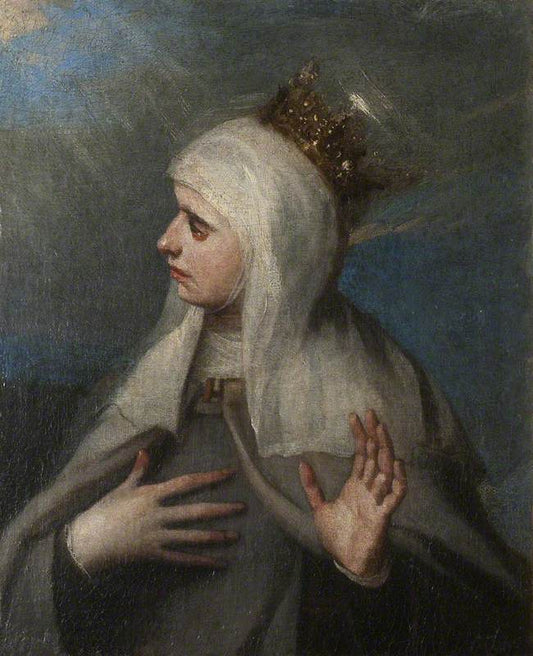 Saint Elizabeth of Portugal, vintage artwork by Spanish School 17th Century - Unknown, 12x8" (A4) Poster