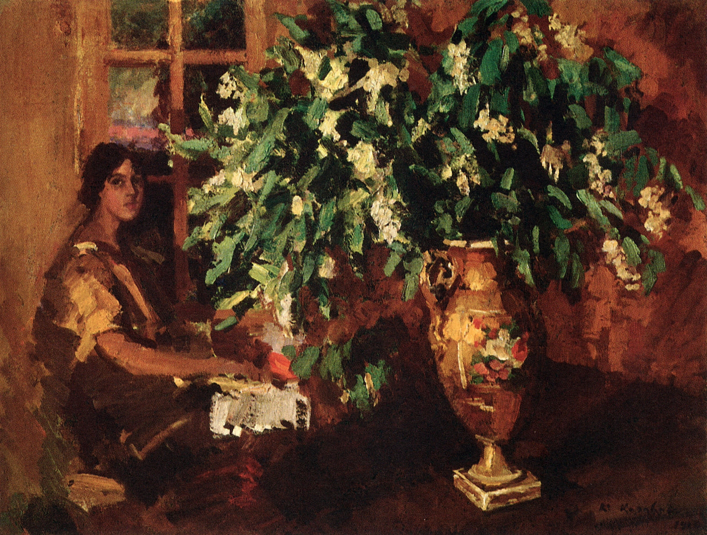 Bird-cherry Bouquet by Constantin Alexeevich Korovin,A3(16x12")Poster