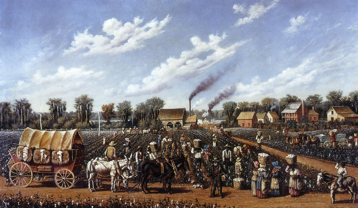 Cotton Plantation on the Mississippi, vintage artwork by William Aiken Walker, 12x8" (A4) Poster