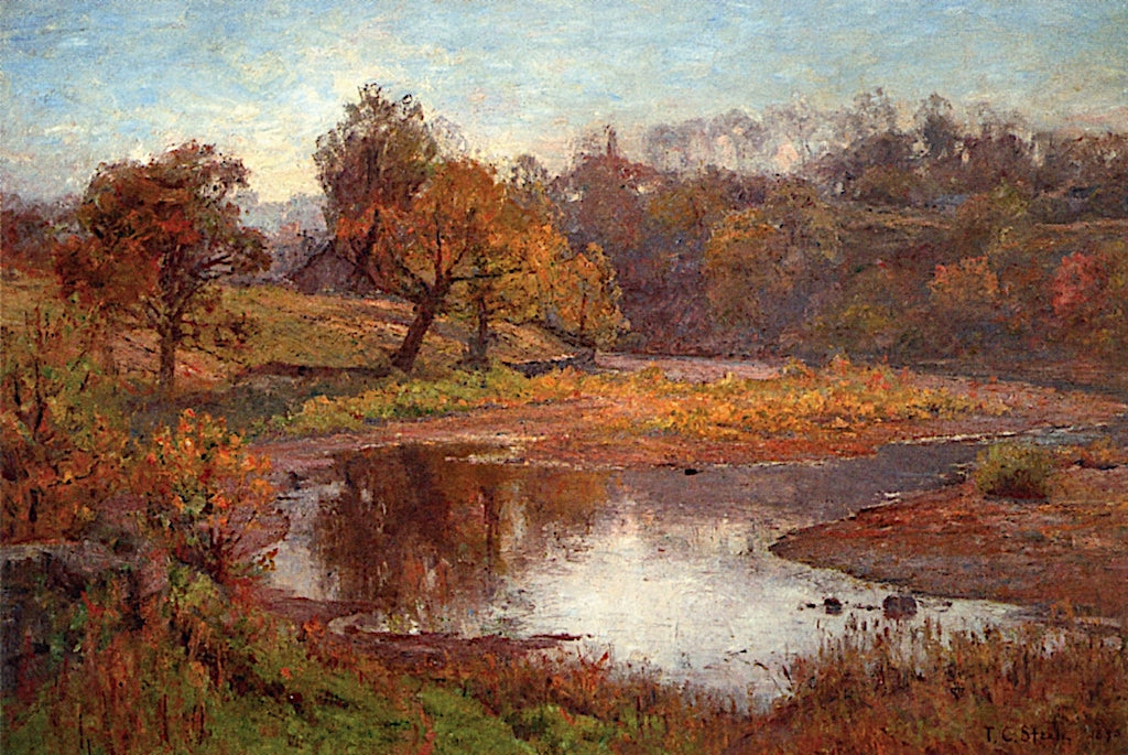 Muscatatuck Creek, vintage artwork by Theodore Clement Steele, 12x8" (A4) Poster