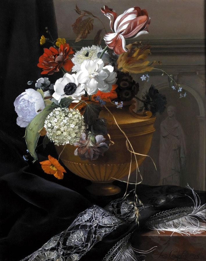 Still Life of an Urn of Flowers by Arthur Chaplin,A3(16x12")Poster