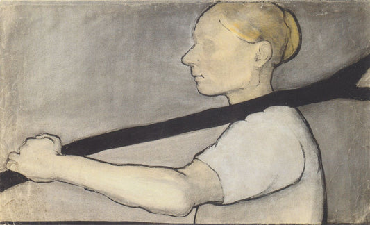Peasant Woman with Fork, vintage artwork by Paula Modersohn-Becker, 12x8" (A4) Poster