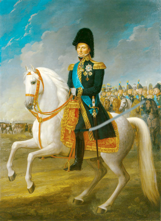 Karl XIV Johan, king of Sweden and Norway, vintage artwork by Fredrik Westin, 12x8" (A4) Poster