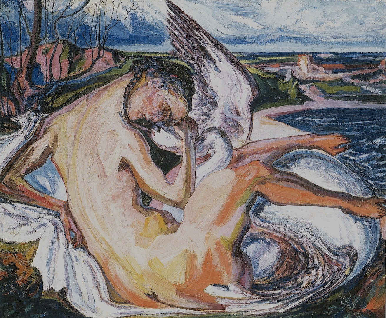 Leda, vintage artwork by Oleksa Novakovsky, 12x8" (A4) Poster