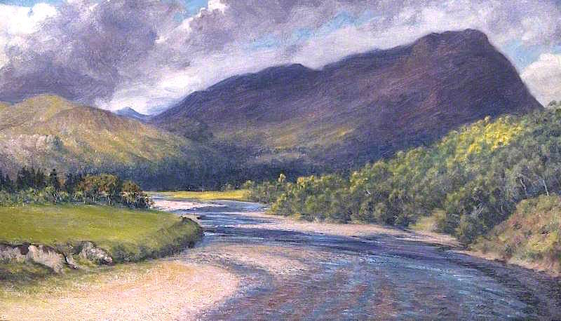 Near Loch Garbaigh, Ross and Cromarty, vintage artwork by Sigismund Christian Hubert Goetze, 12x8" (A4) Poster