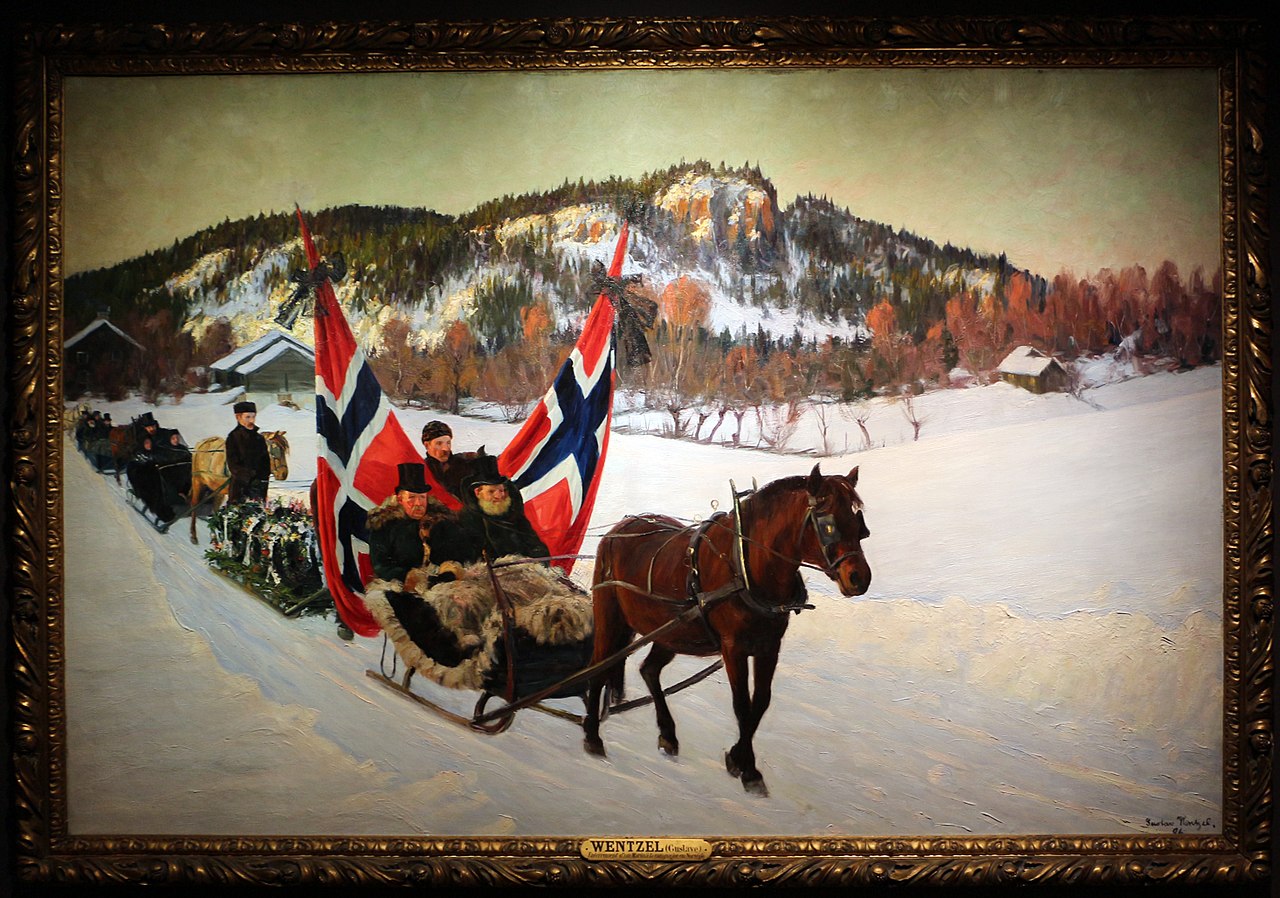 l of a sailor in the countryside in Norway by Gustav Wentzel,A3(16x12")Poster