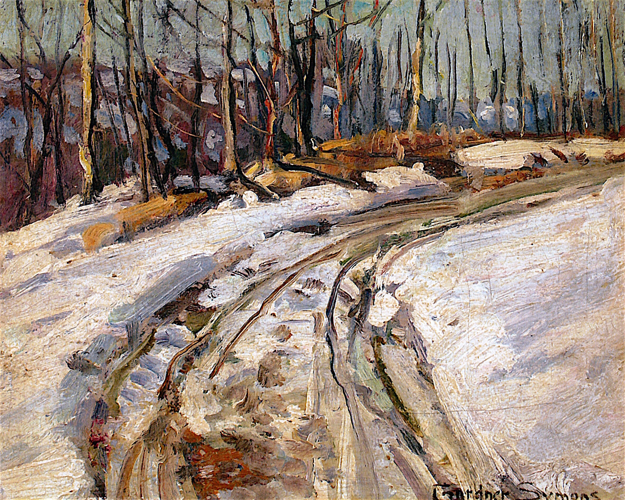 Winter Woods Trail by George Gardner Symons,A3(16x12")Poster