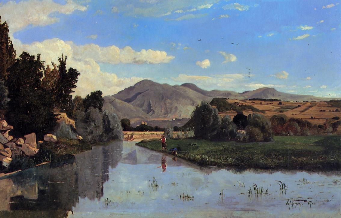 The Aiguebrun River at Lourmarin, vintage artwork by Paul-Camille Guigou, 12x8" (A4) Poster