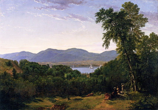 Beacon Hills on the Hudson River, Opposite Newburgh - Painted on the Spot, vintage artwork by Asher Brown Durand, A3 (16x12") Poster Print