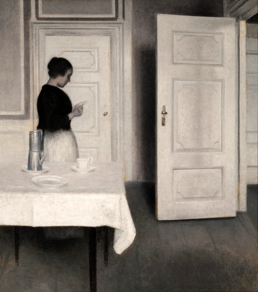 Ida Reading a Letter by Vilhelm Hammershoi,A3(16x12")Poster
