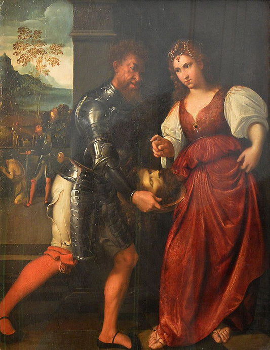 Salome Receives the Head of Saint John the Baptist, vintage artwork by Giuseppe Caletti, 12x8" (A4) Poster