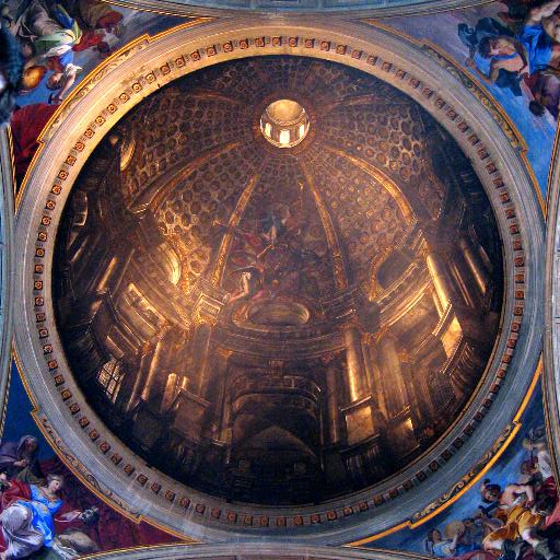 Dome of Sant'Ignatius Church, vintage artwork by Andrea Pozzo, 12x8" (A4) Poster