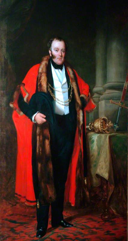 George Hudson Esq., Lord Mayor of the City of York, vintage artwork by Sir Francis Grant, P.R.A., A3 (16x12") Poster Print
