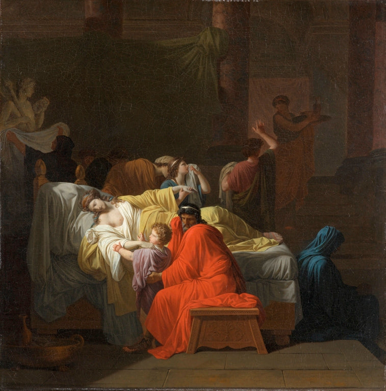 The Death of Alcestis, vintage artwork by Pierre Peyron, 12x8" (A4) Poster