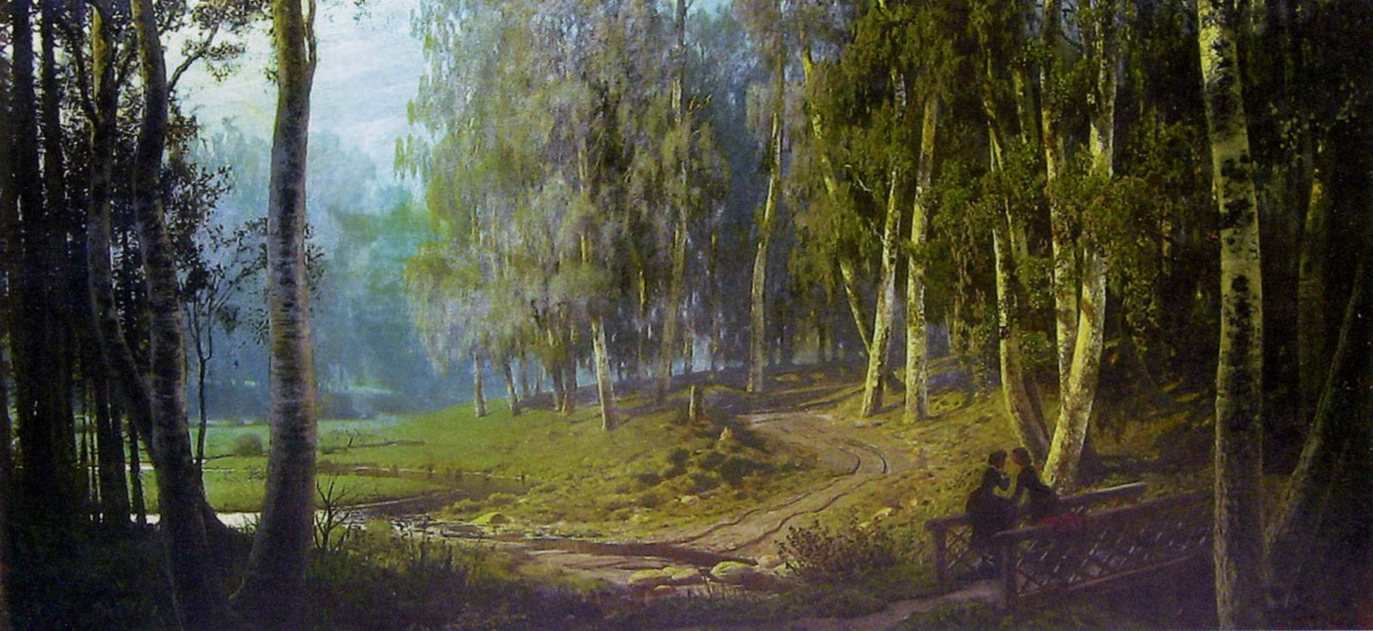 Moonlight night, vintage artwork by Petr Sukhodolsky, 12x8" (A4) Poster