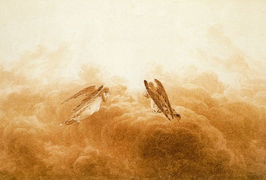 Angels in Adoration, vintage artwork by Caspar David Friedrich, 12x8" (A4) Poster