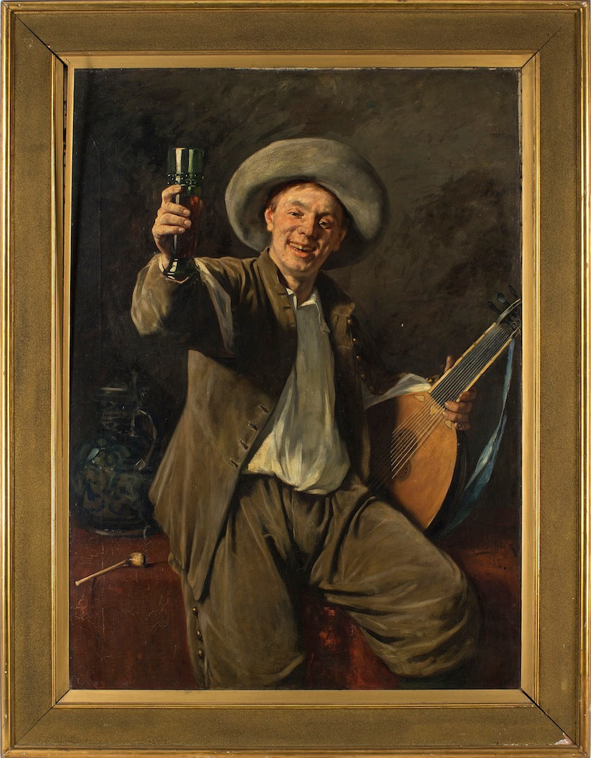 Man with a Lute by Oscar Gustaf Bjorck,A3(16x12")Poster
