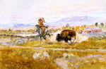 Fighting Meat, vintage artwork by Charles Marion Russell, 12x8" (A4) Poster