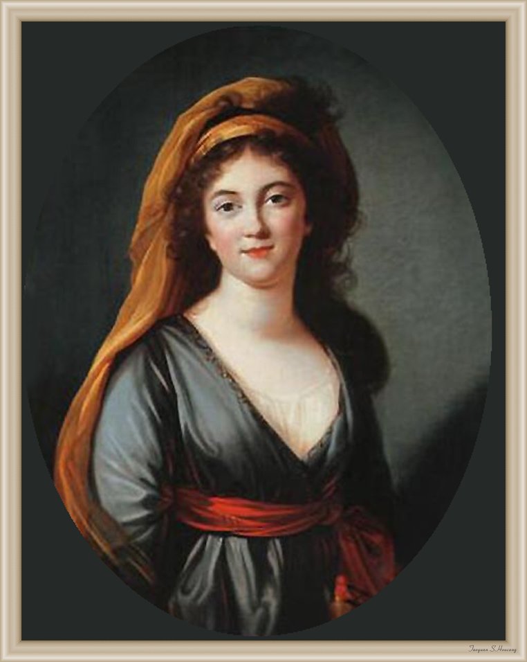 Katherine Friefrau van Mayern, vintage artwork by Élisabeth Vigee-Lebrun, 12x8" (A4) Poster