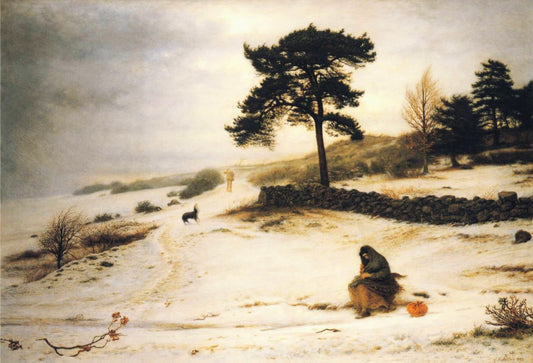 Blow, Blow Thou Winter Wind, vintage artwork by Sir John Everett Millais, 12x8" (A4) Poster