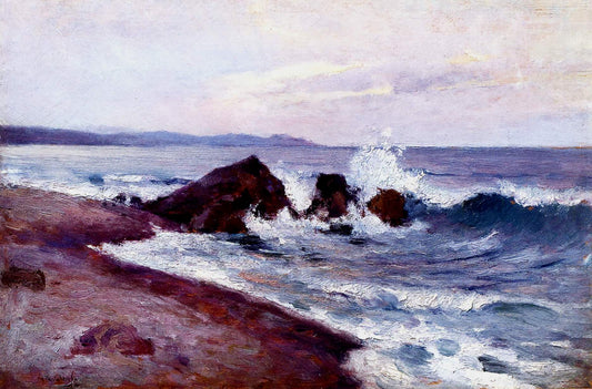 The Seashore, vintage artwork by Mikhail Tkachenko, 12x8" (A4) Poster