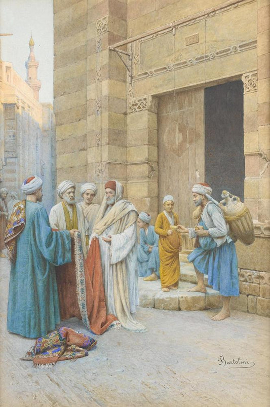 The Carpet Seller, vintage artwork by Filippo Bartolini, 12x8" (A4) Poster