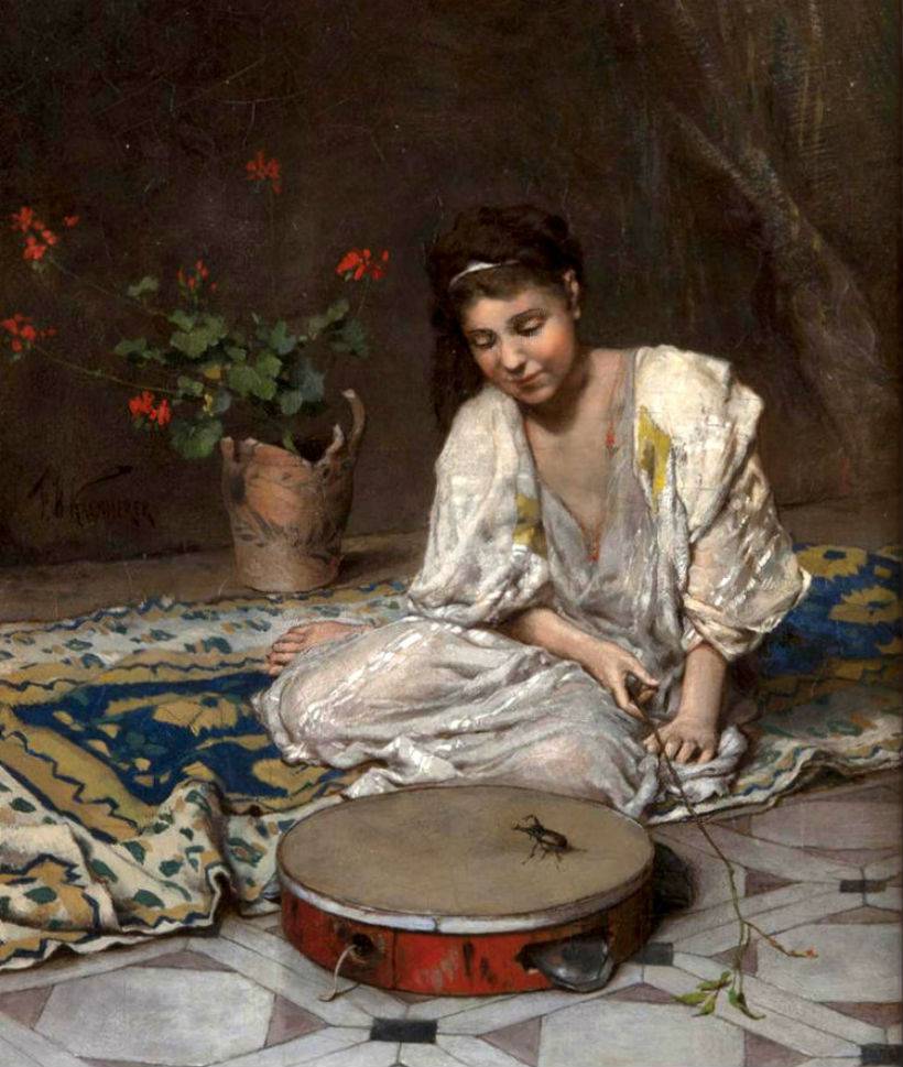 The scarab's serenade, vintage artwork by Frederik Henrdik Kaemmerer, 12x8" (A4) Poster