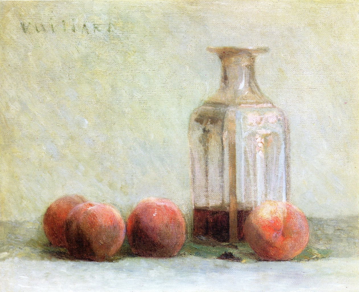 Carafe of Wine and Four Peaches by edouard Vuillard,A3(16x12")Poster