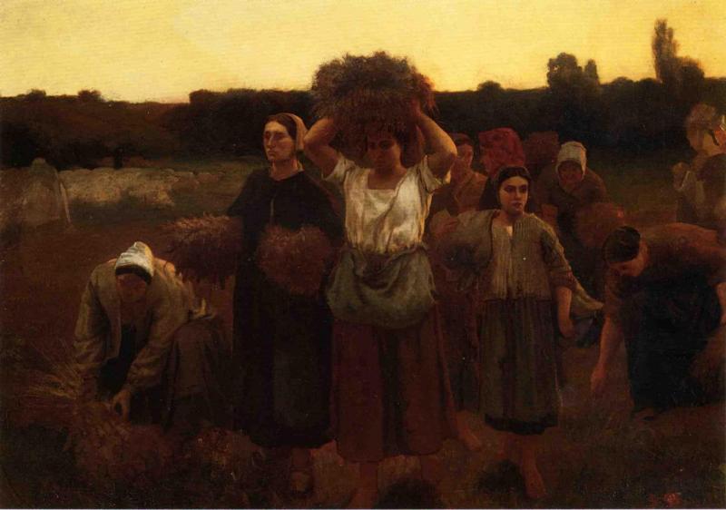 Breton Women Harvesting, vintage artwork by Frank C. Penfold, 12x8" (A4) Poster
