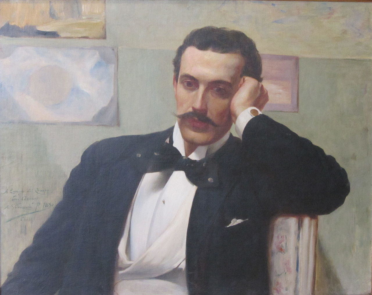 Portrait of Enrique del Campo by Alfredo Valenzuela Puelma,A3(16x12")Poster