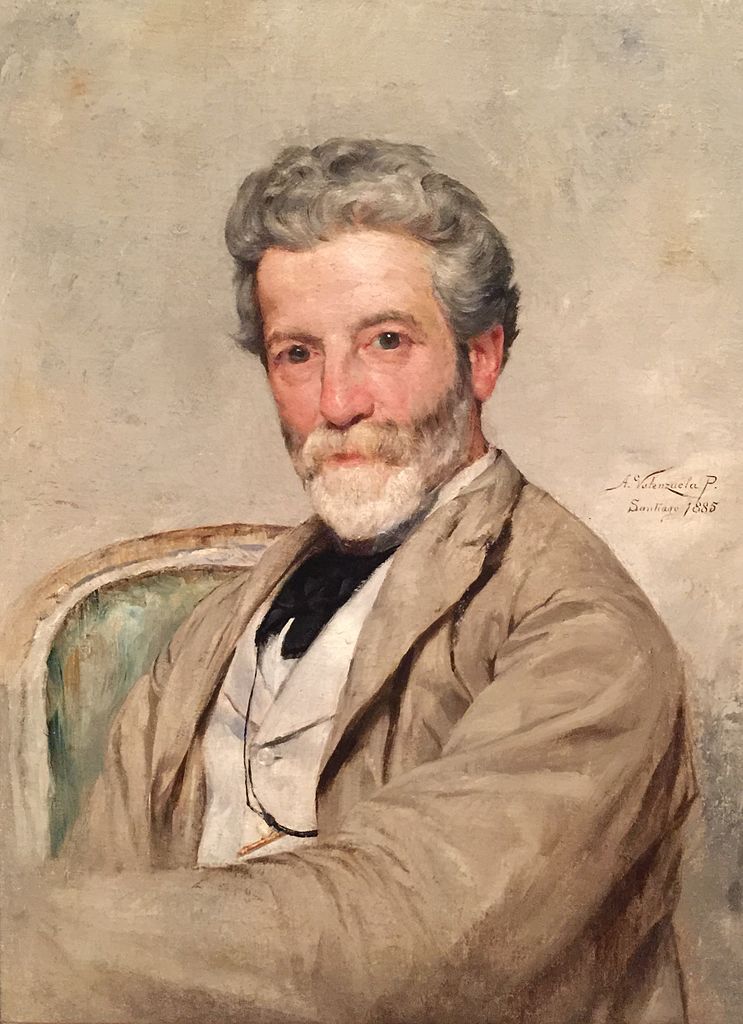 Portrait of Painter Giovanni Mochi, vintage artwork by Alfredo Valenzuela Puelma, 12x8" (A4) Poster