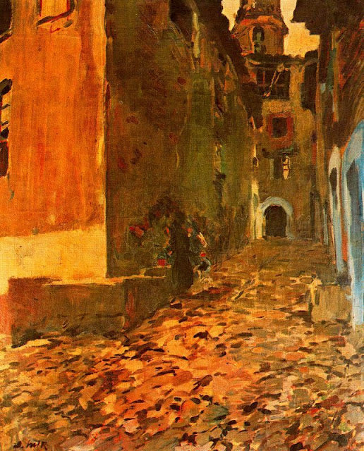Carrer d´Alforja, vintage artwork by Joaquin Mir  Trinxet, 12x8" (A4) Poster