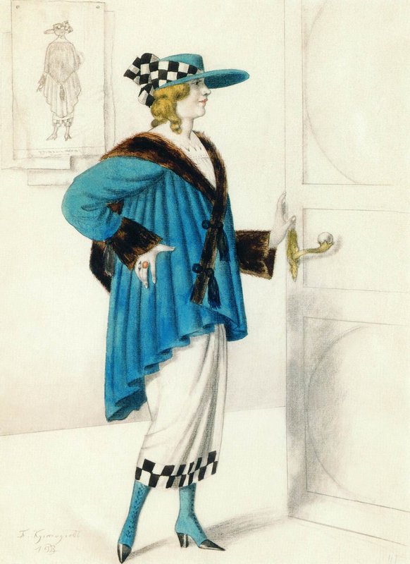 Costume Design by Boris Mikhailovich Kustodiev,16x12(A3) Poster