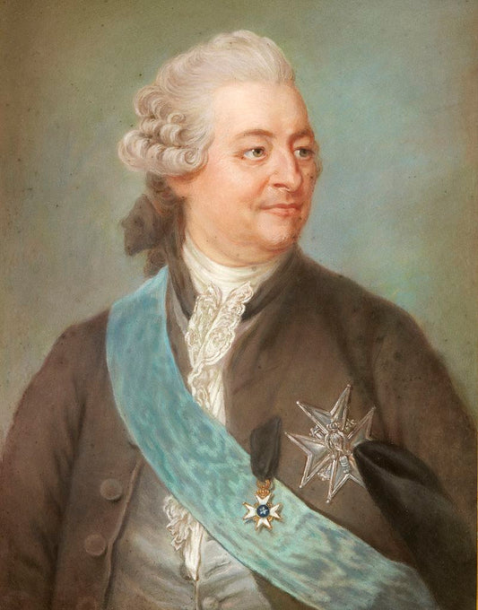 Portrait of Charles de Geer, vintage artwork by Gustaf Lundberg, 12x8" (A4) Poster