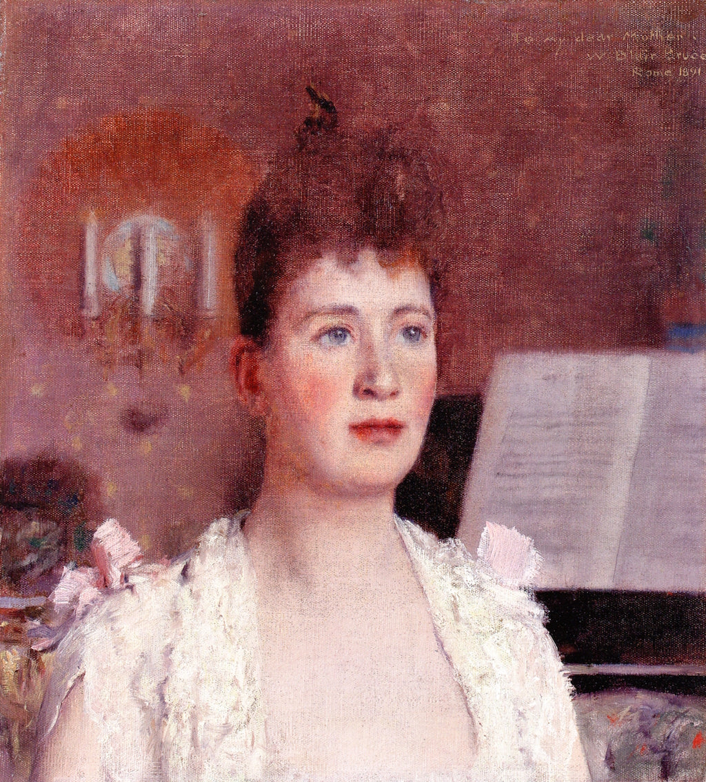 Portrait of the Artist's Sister, vintage artwork by William Blair Bruce, 12x8" (A4) Poster