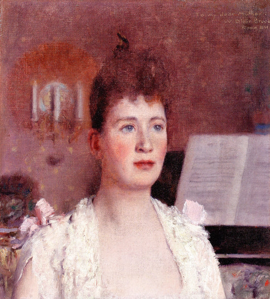 Portrait of the Artist's Sister, vintage artwork by William Blair Bruce, 12x8" (A4) Poster