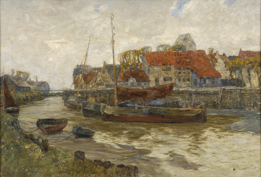 Harbor entrance of Sylt, vintage artwork by Andreas Dirks, 12x8" (A4) Poster