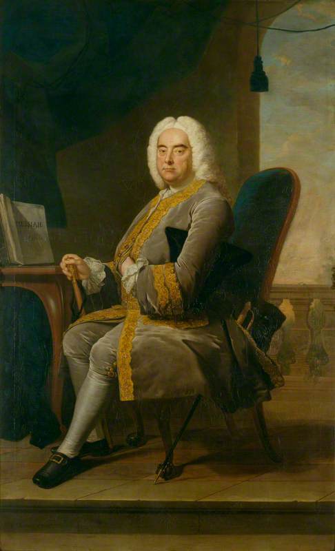 George Frederic Handel, vintage artwork by Thomas Hudson, 12x8" (A4) Poster
