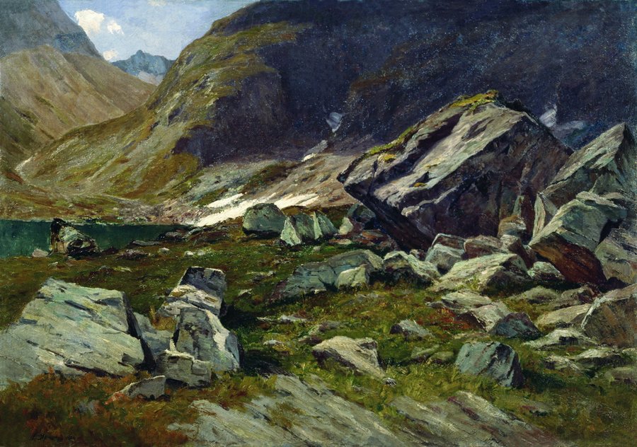 Crimean Landscape, vintage artwork by Nikolai Aleksandrovich Yaroshenko, 12x8" (A4) Poster