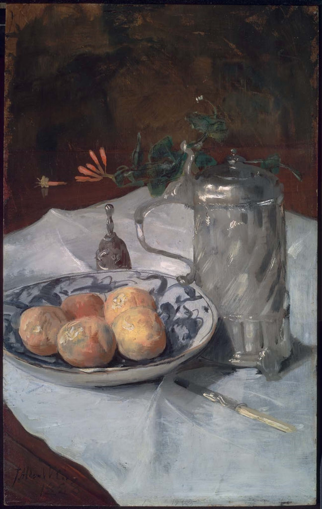 The Delft Plate, vintage artwork by Julian Alden Weir, 12x8" (A4) Poster