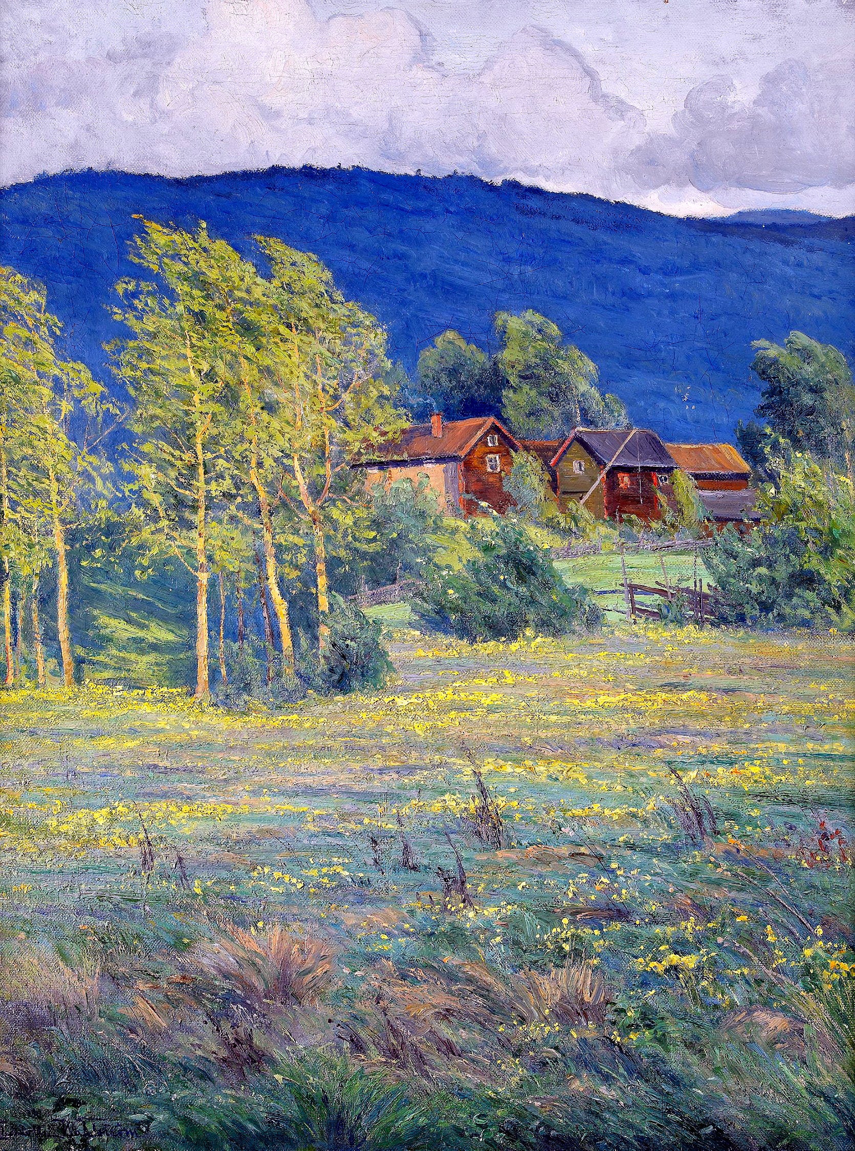 Northern Summer, vintage artwork by Charlotte Wahlstrom, 12x8" (A4) Poster