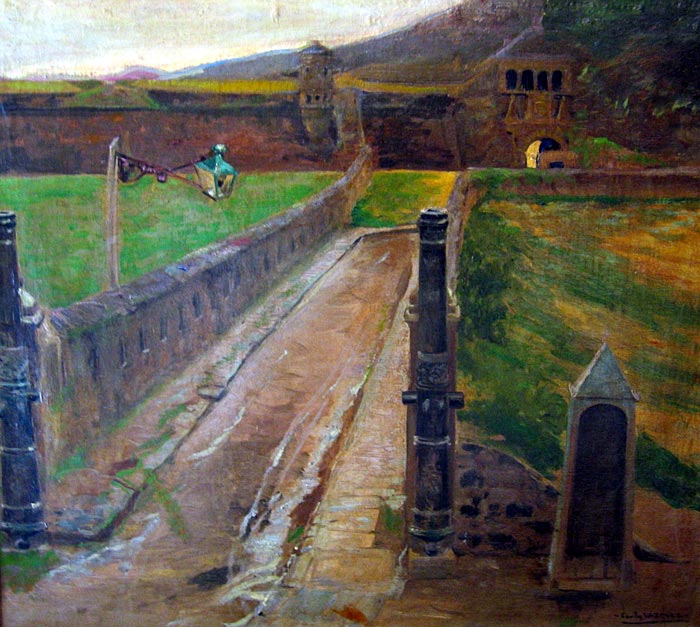 Puente y Castillo de Jaca by Carlos Vazquez Ubeda,A3(16x12")Poster