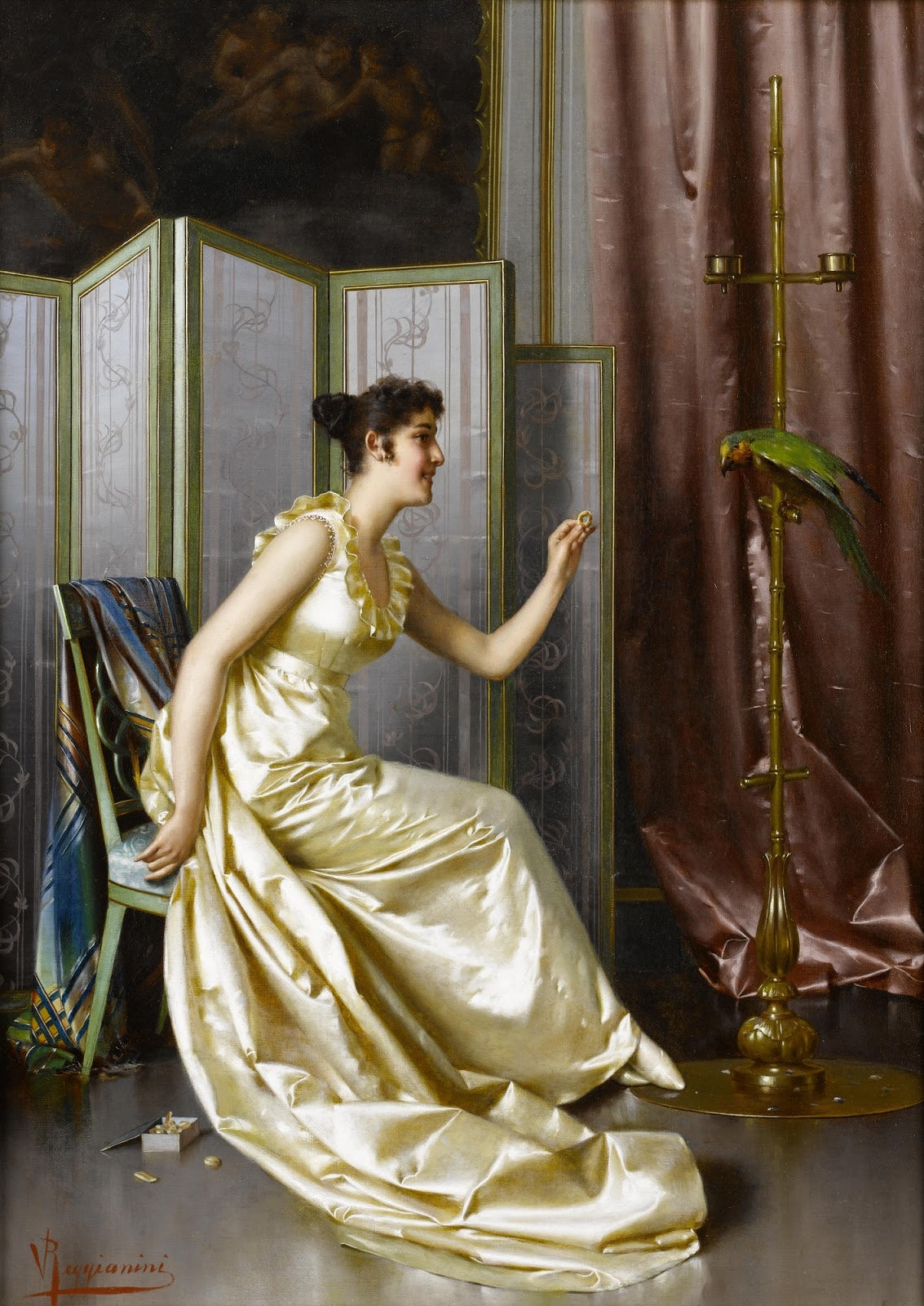 The Feathered Friend by Vittorio Reggianini,A3(16x12")Poster